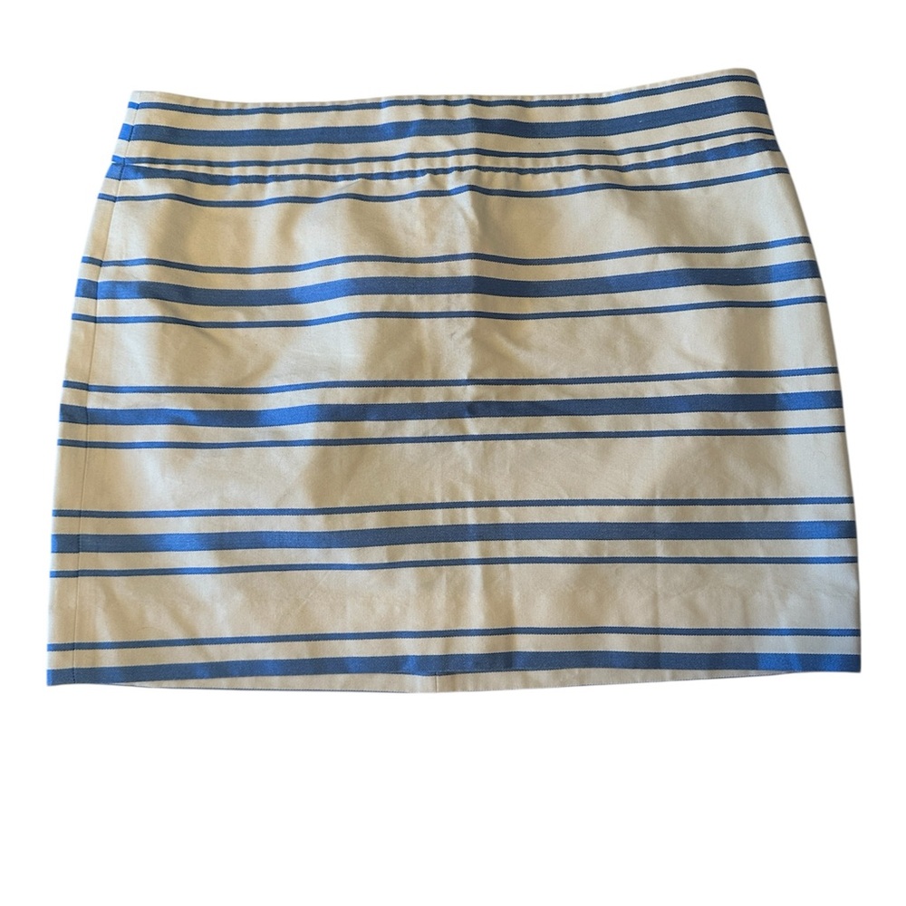 J. Crew Blue and Cream Striped Mini Skirt
